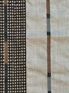 Pyramid Stripe Expresso Outdoor Upholstery Fabric by Sunbrella