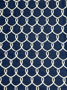 Penelope Emb Indigo Drapery Fabric by P. Kaufmann