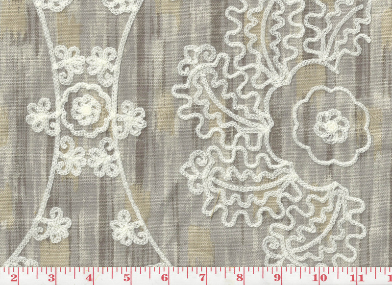 Mythical Medallion CL Pearl Upholstery Fabric by  P Kaufmann