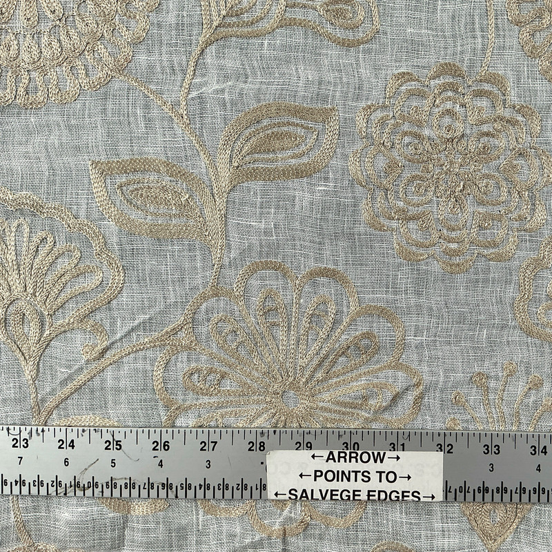 Fiona CL Tumble Weed Embroidered Sheer Drapery Fabric by  P Kaufmann