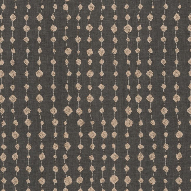 Droplet Embroidery CL Charcoal Drapery Upholstery Fabric by PK Lifestyles