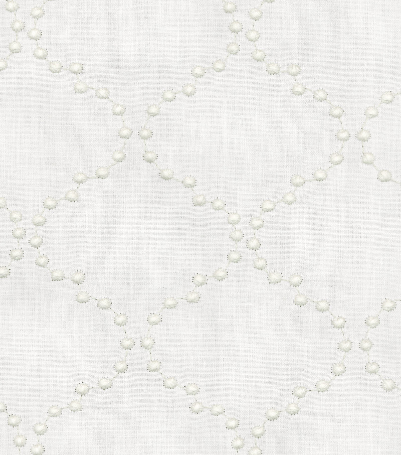 Pearl Drop Embroidery CL Snow Drapery Upholstery Fabric by PK Lifestyles