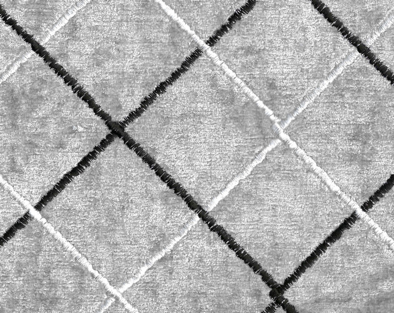 Curve CL Grey Embroidered Velvet Drapery Upholstery Fabric by Charles Martel