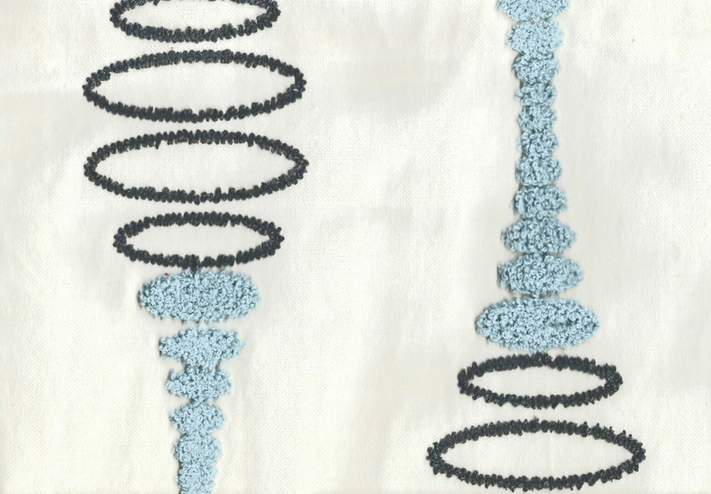 Pogo CL Grey Embroidered Drapery Upholstery Fabric by Regal Fabrics