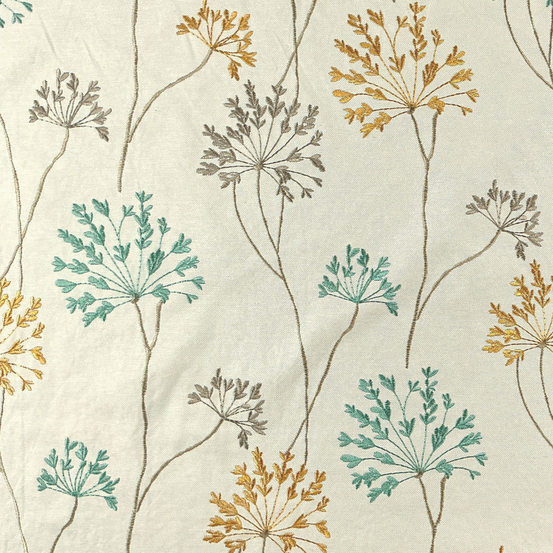 Meadow CL Mist Embroidered Drapery Upholstery Fabric by Regal Fabrics