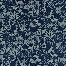 California Sur Floral CL Indigo Outdoor Drapery Upholstery Fabric by Ralph Lauren Fabrics