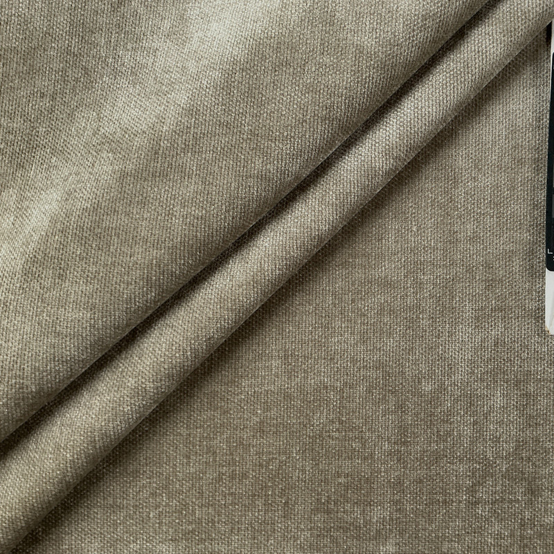 Palisades in Stone | Upholstery Fabric | Solid Taupe Velvet Chenille | 54" Wide | Heavy Weight | By The Yard
