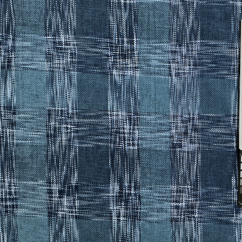 Cross Paths CL Blue Smoke  Drapery Upholstery Fabric by  P Kaufmann