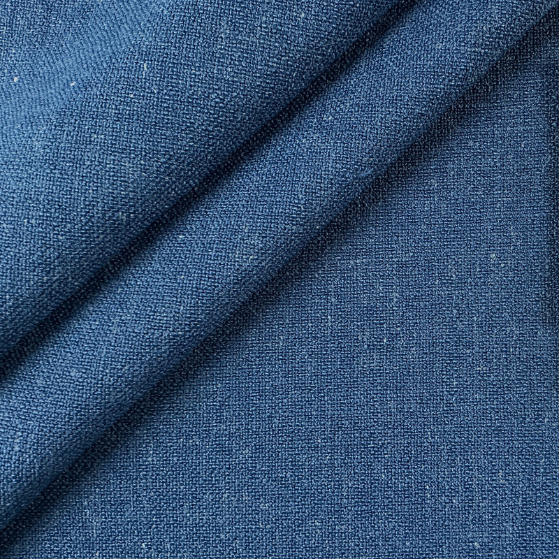 Revere in Navy | Upholstery Fabric | Tweed Slub Weave in Navy Blue | 54 Inch Wide | Medium Weight | Polyester / Linen | By The Yard