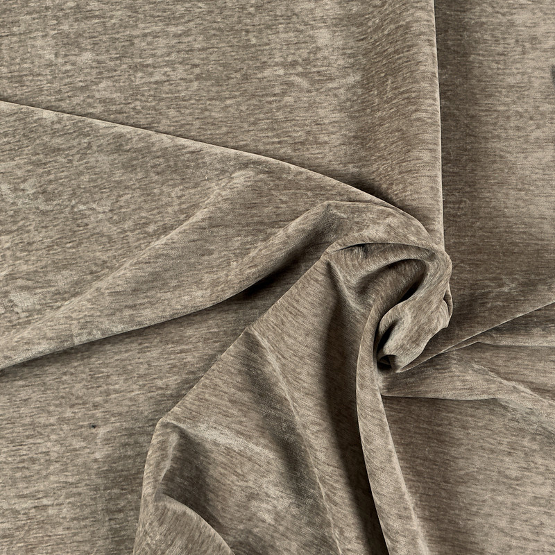 Revel in Mushroom | Chenille Upholstery Fabric | Soft Velvety Chenille in Taupe | 54" Wide | Heavy Weight | By The Yard