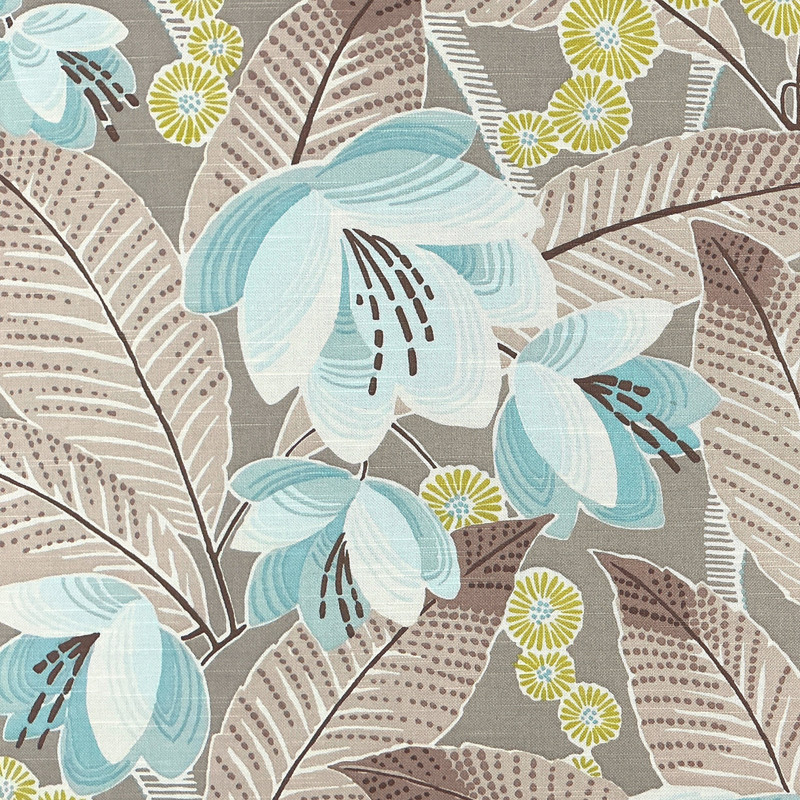Floral Leaf Cappuccino Upholstery/Drapery Fabric by P. Kaufman