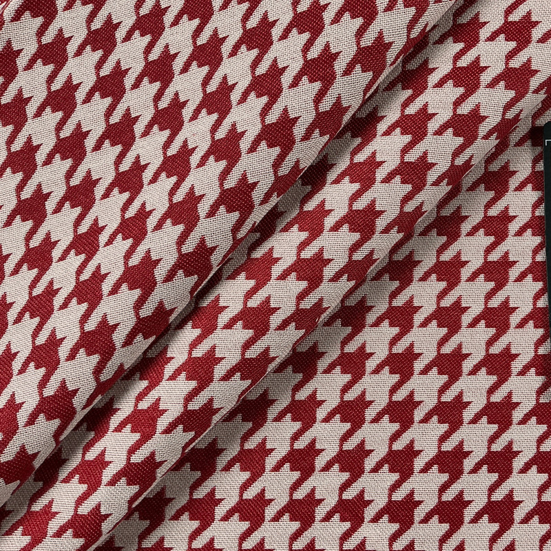 Brentwood in Berry | Upholstery Fabric | Red, Ivory and White | 54 Inch Wide | Heavy Weight | Common Upholstery Blend | By The Yard