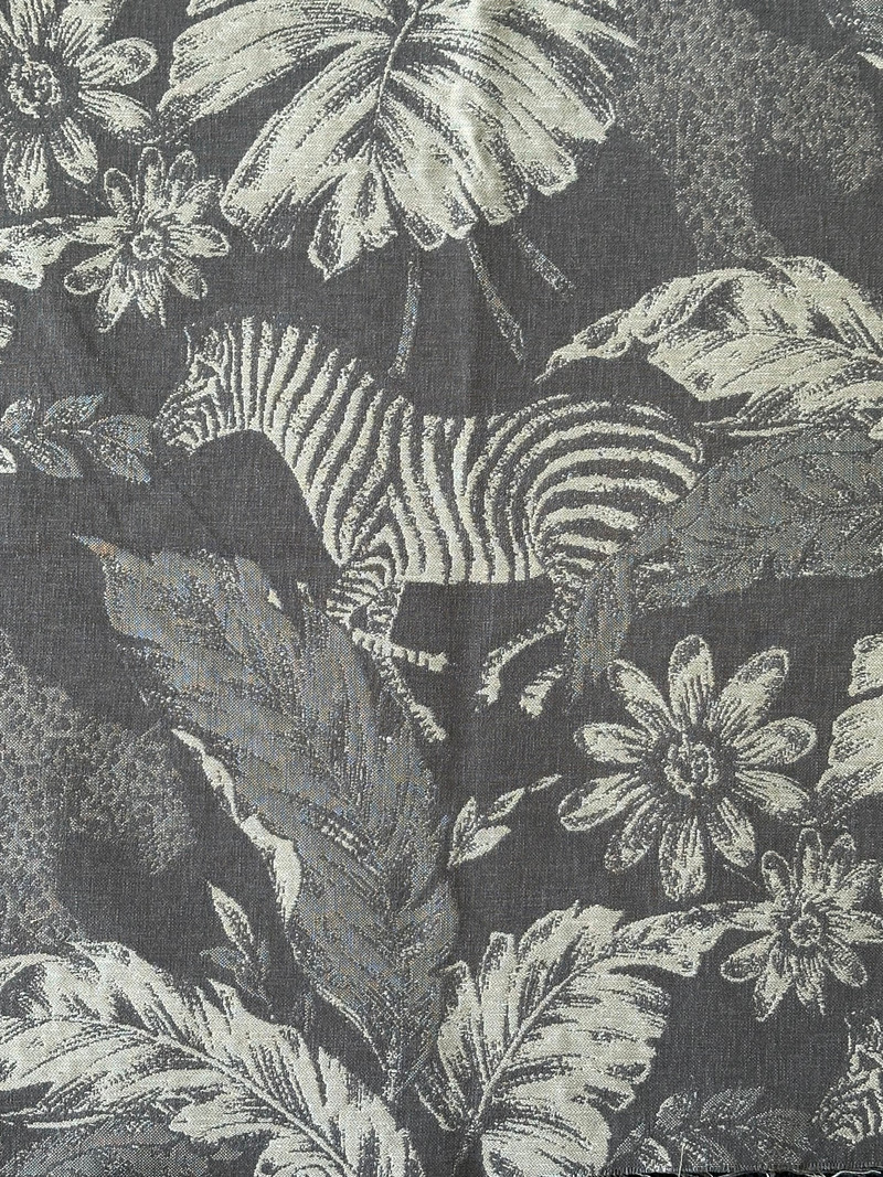 Jungle Life Anthracite Upholstery Fabric by Golding