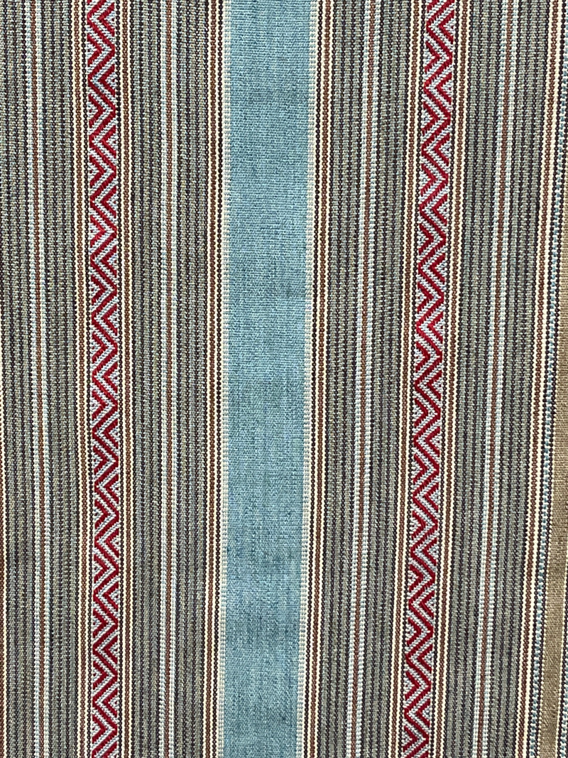 New Blue Mesa Stripe Turquoise Upholstery Fabric by Ralph Lauren