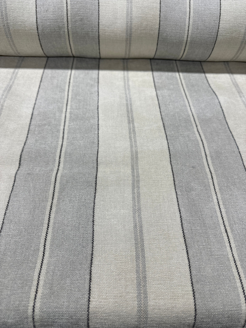 Monteagle Stripe Dove Upholstery Fabric by Ralph Lauren