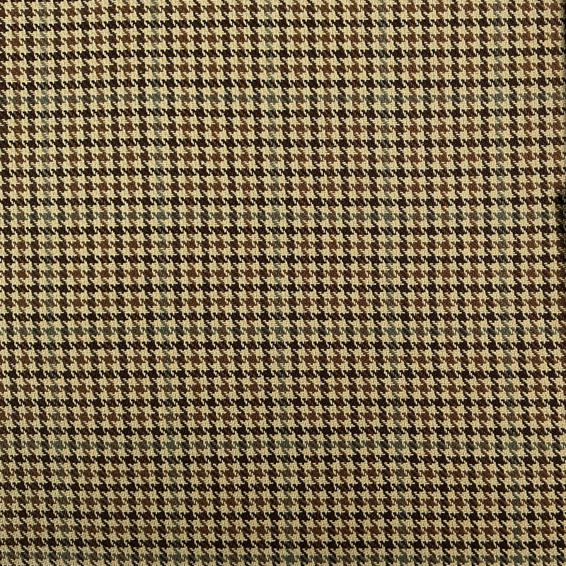 Johnson in Brown | Upholstery Fabric | Houndstooth Plaid in Brown, Beige, and Grey | Ralph Lauren | Medium Weight | By the Yard