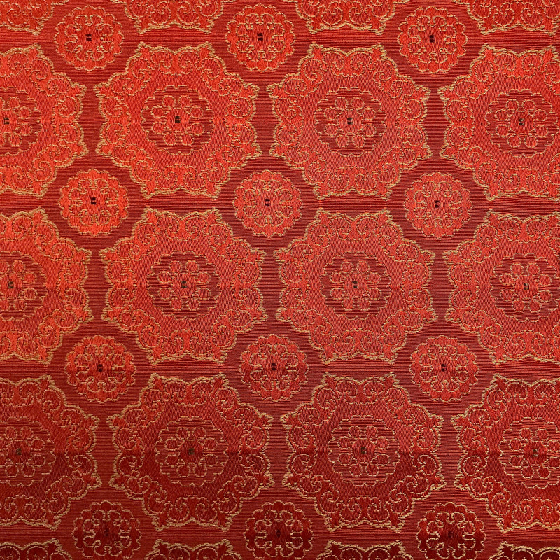 BESTIE in ABLAZE | Upholstery Fabric | Red and Beige | 54 Inch Wide | Medium Weight Fabric | Common Upholstery Blend | By The Yard
