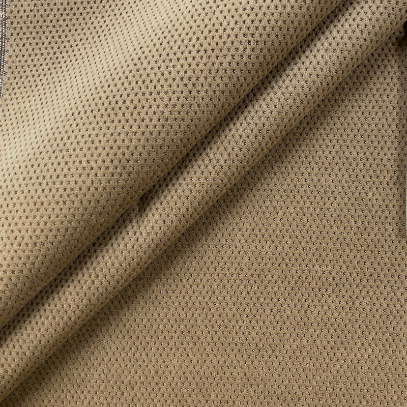Challenger in Tan | Chenille Upholstery Fabric | Dimple Dot Texture in Brown | 54" Wide | Heavy Weight | By The Yard