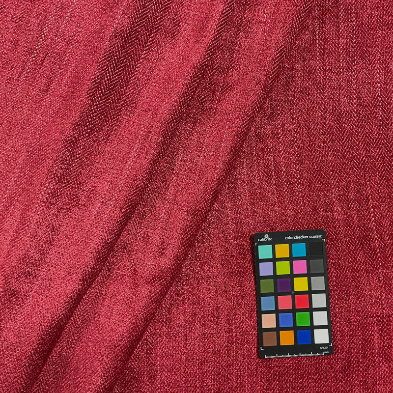 Freddie in Ruby | Chenille Upholstery Fabric | Red with Bit of Pink and Black | 54" Wide | Heavy Weight | By The Yard