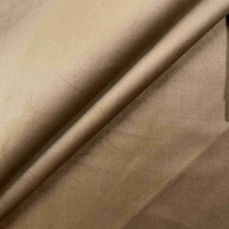Fawn Brown | Velvet Upholstery Fabric | Solid Taupe Brown | Heavyweight | 54" Wide | By the Yard