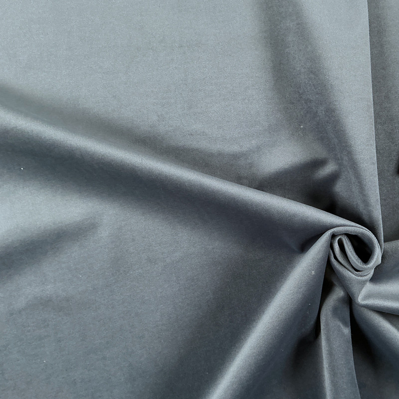 Serafina in Steel | Velvet Upholstery Fabric | Solid Blue-Gray | Heavyweight | 54" Wide | By the Yard