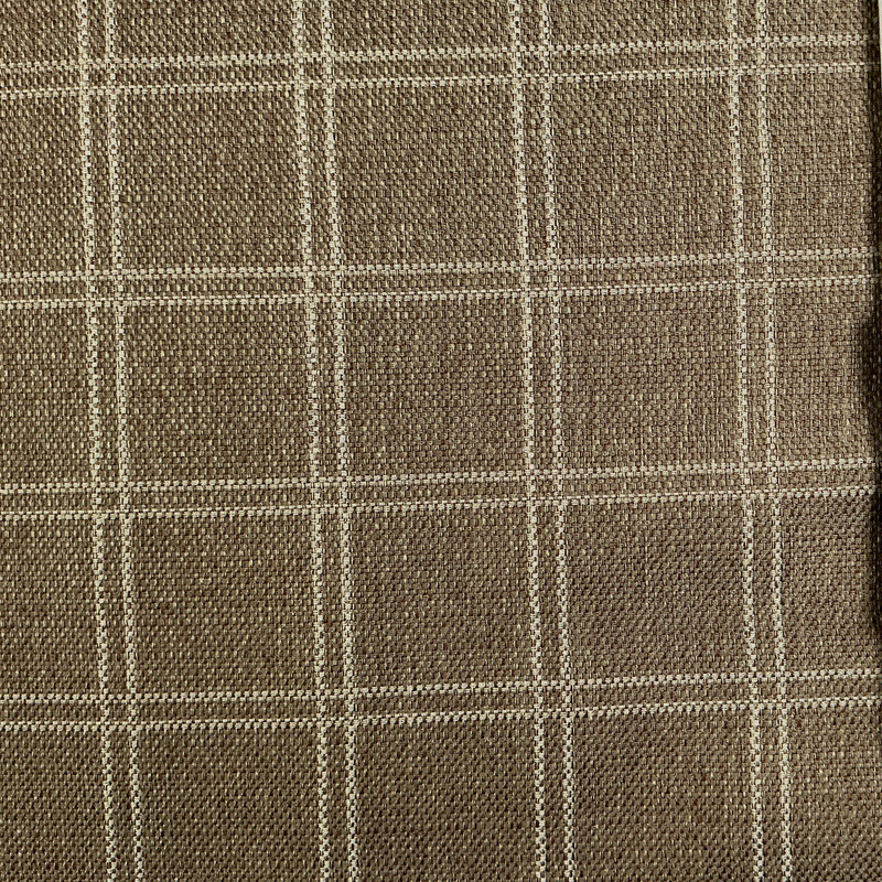 Wise in Tan | Upholstery Fabric | Windowpane Plaid in Taupe, Brown, and White | Heavyweight | By the Yard