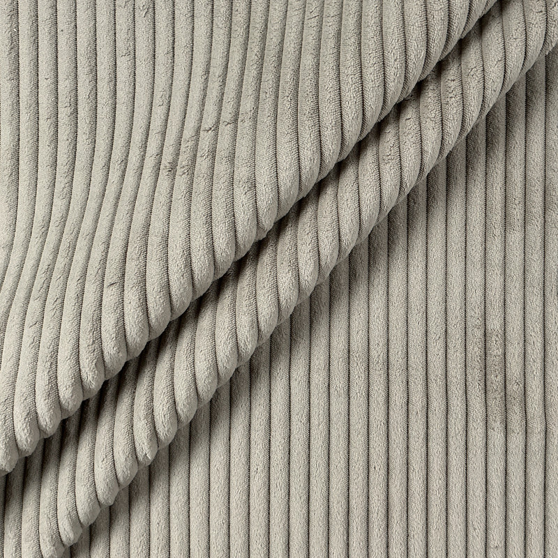 Atwood in Taupe | Upholstery Fabric | Plush Corduroy Stripes in Light Taupe Grey | Heavy Weight | 54" Wide | By the Yard