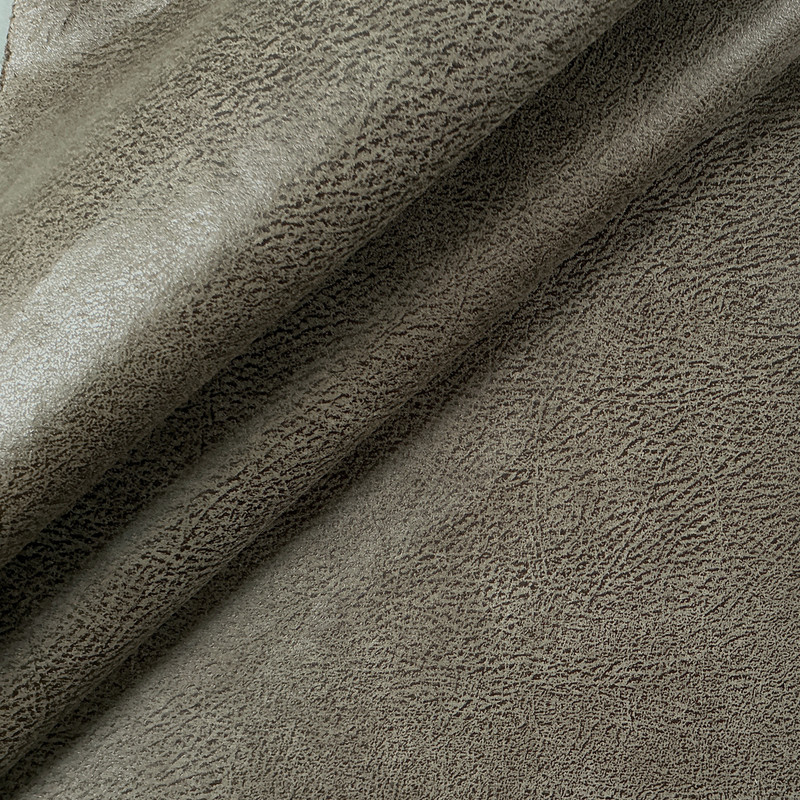 CORTEZ in STEEL | Upholstery Fabric | Soft Faux Leather in Gray | 54 Inch Wide | Heavy Weight | 100% Polyester | By The Yard