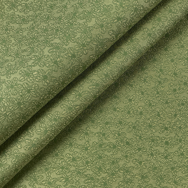 Heavyweight fabric in colors Green and yellow flowers