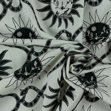 Sol Emb. Black Upholstery/Drapery Fabric by P. Kaufmann