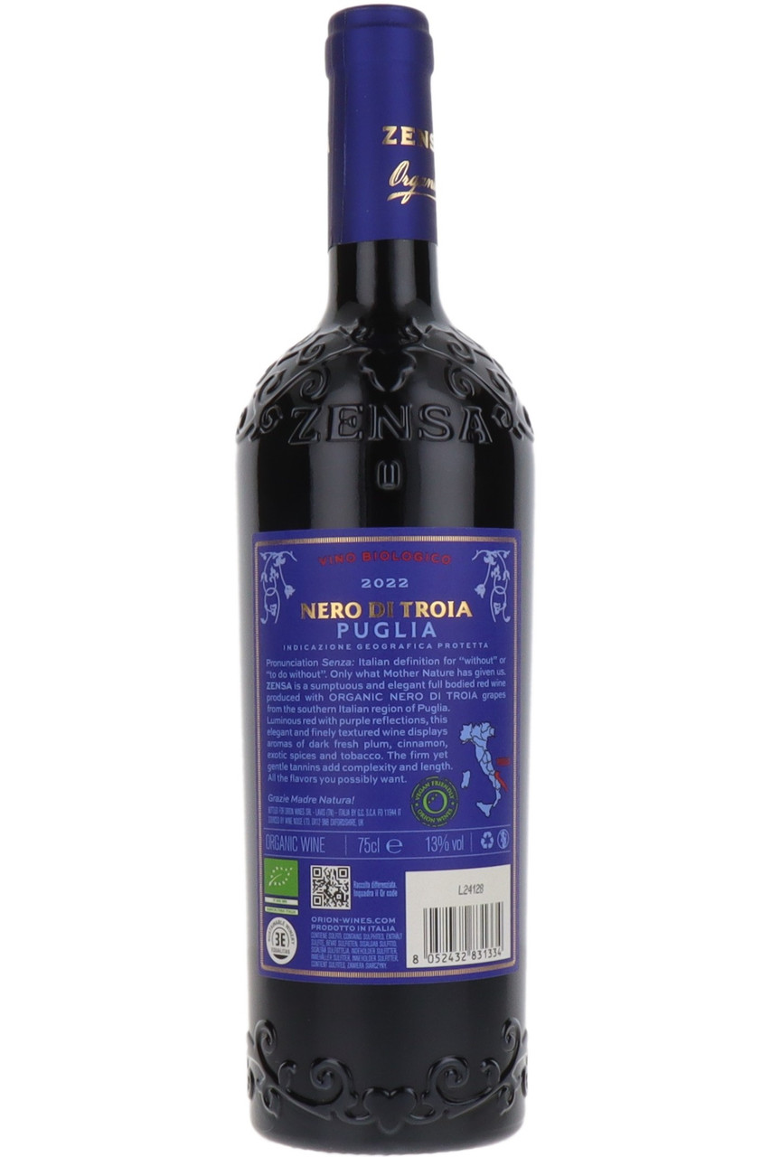 Zensa Organic Nero Di Troia, Puglia IGP, Italy, 2022