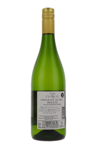 Chants de Closeau Grenache Blanc, IGP Pays D'Oc, France, 2022