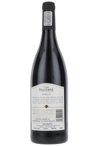 Clos Malverne Merlot, Devon Valley, Stellenbosch, South Africa, 2020