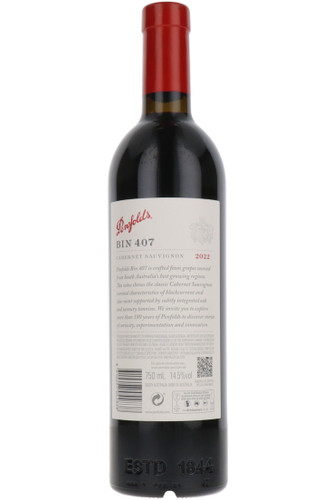 Penfolds Bin 407 Cabernet Sauvignon, South Australia, 2022
