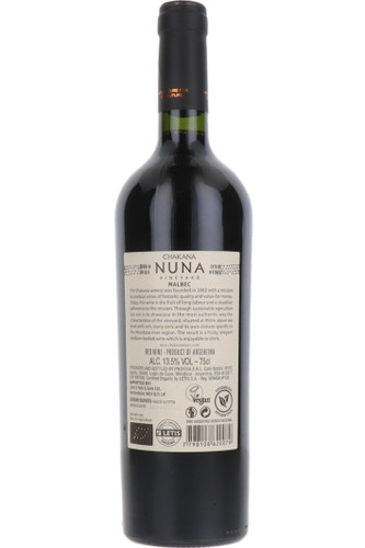 Chakana Nuna Vineyard Malbec Organic, Agrelo, Mendoza, Argentina, NV