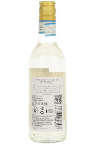 Roberts & Reeves Pinot Grigio, Italy, 18.7cl Mini Bottle NV