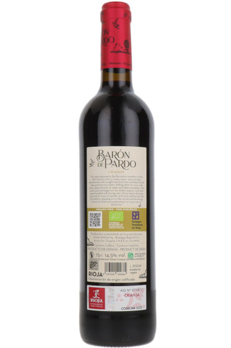 Baron de Pardo Rioja Crianza Organic, Spain, 2022