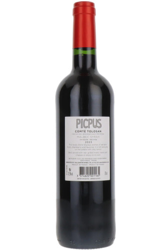 Picpus Malbec Syrah, Les Vignobles St Didier Parnac, IGP Comte Tolosan, Southwest France, 2023