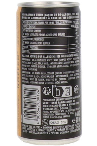Nozeco Sparkling Chardonnay Alcohol Free, France, NV, 20cl CAN