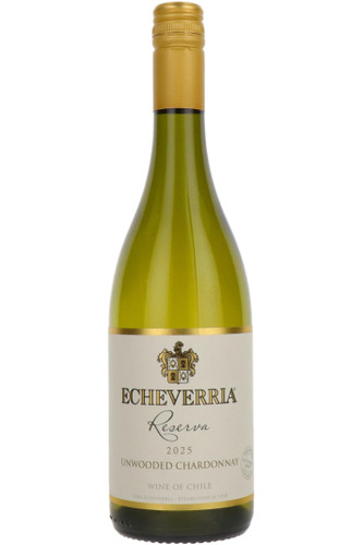 Echeverria Unwooded Chardonnay Reserva, Valle de Curico, Chile, 2025