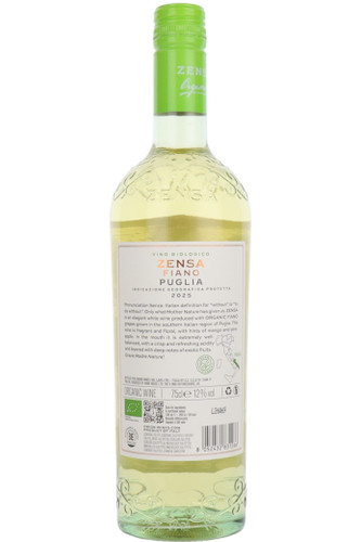 Zensa Organic Fiano, Puglia IGP, Italy, 2025