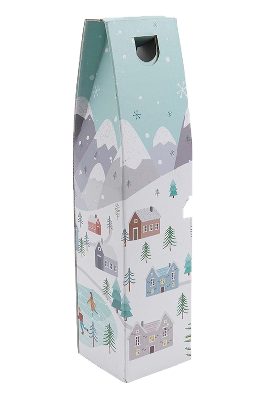 Single Bottle Gift Carton Snowy Scene Design