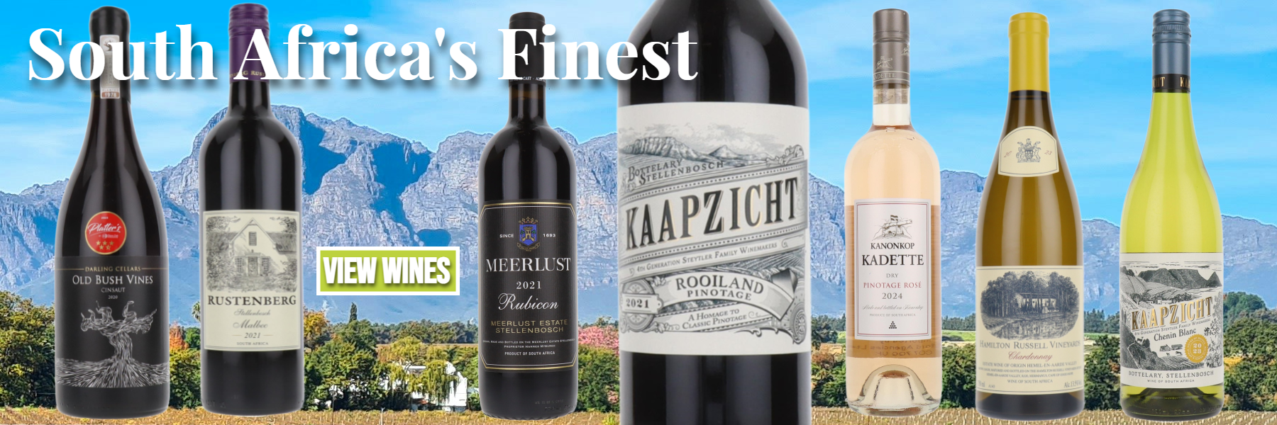 Look out for some of the best producers of exciting South African Cinsaut, Cabernet blends, Pinotage, Chardonnay and Chenin Blanc 