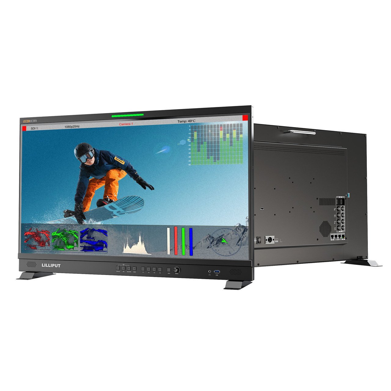 Q28-8K 28-inch 8K 12G-SDI Professional Broadcast Production Studio Monitor with Carry-On-Case