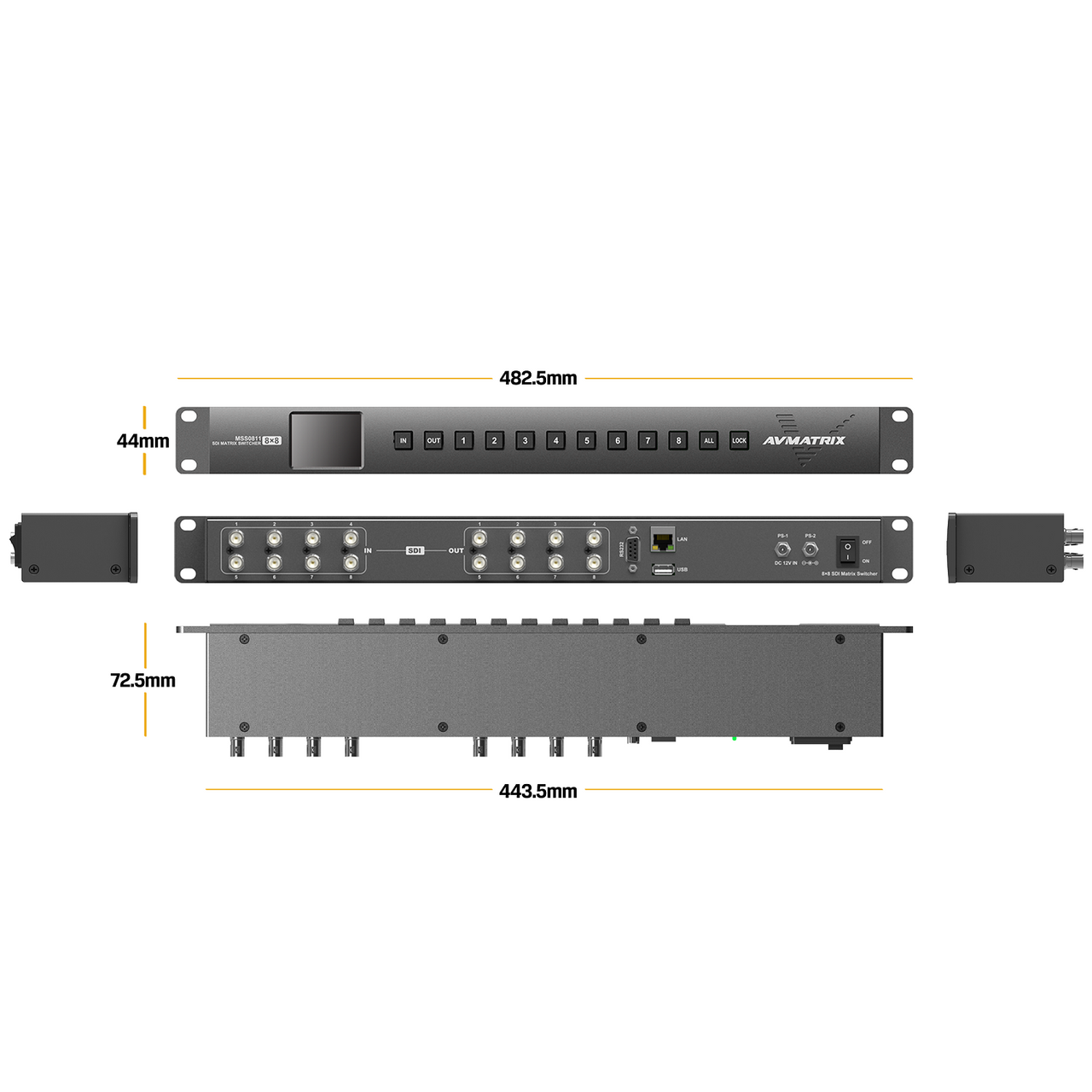 MSS0811 3G-SDI Matrix Switcher