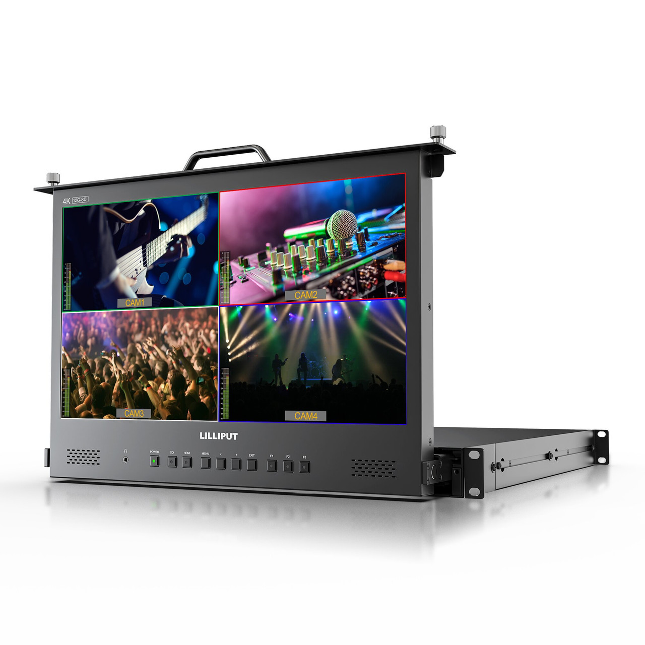 RM1731S-12G 17.3-Inch 4×12G-SDI 1RU Pull-out Rackmount Monitor