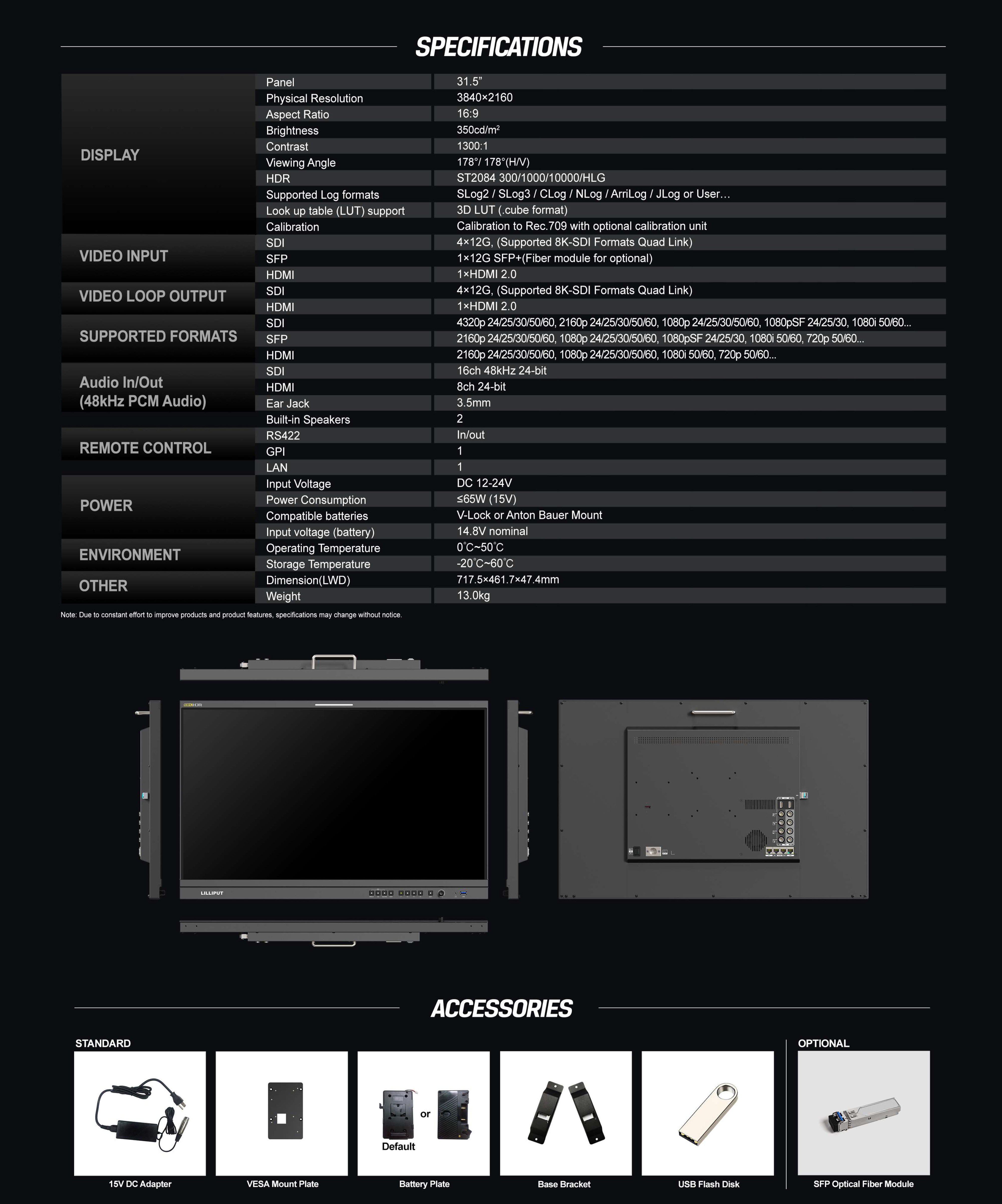 Q31-8K 31.5-inch 8K 12G-SDI Professional Broadcast Production
