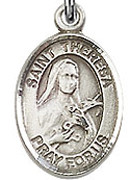 St. Theresa - .50" Oval - Sterling Silver Side Medal - Sisters of Carmel