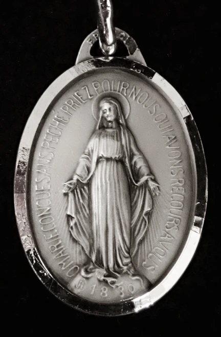 Our Lady of All Nations Sterling Silver Rosary - 16 Color  Our Lady of All Nations Sterling Silver Medal display picture 1