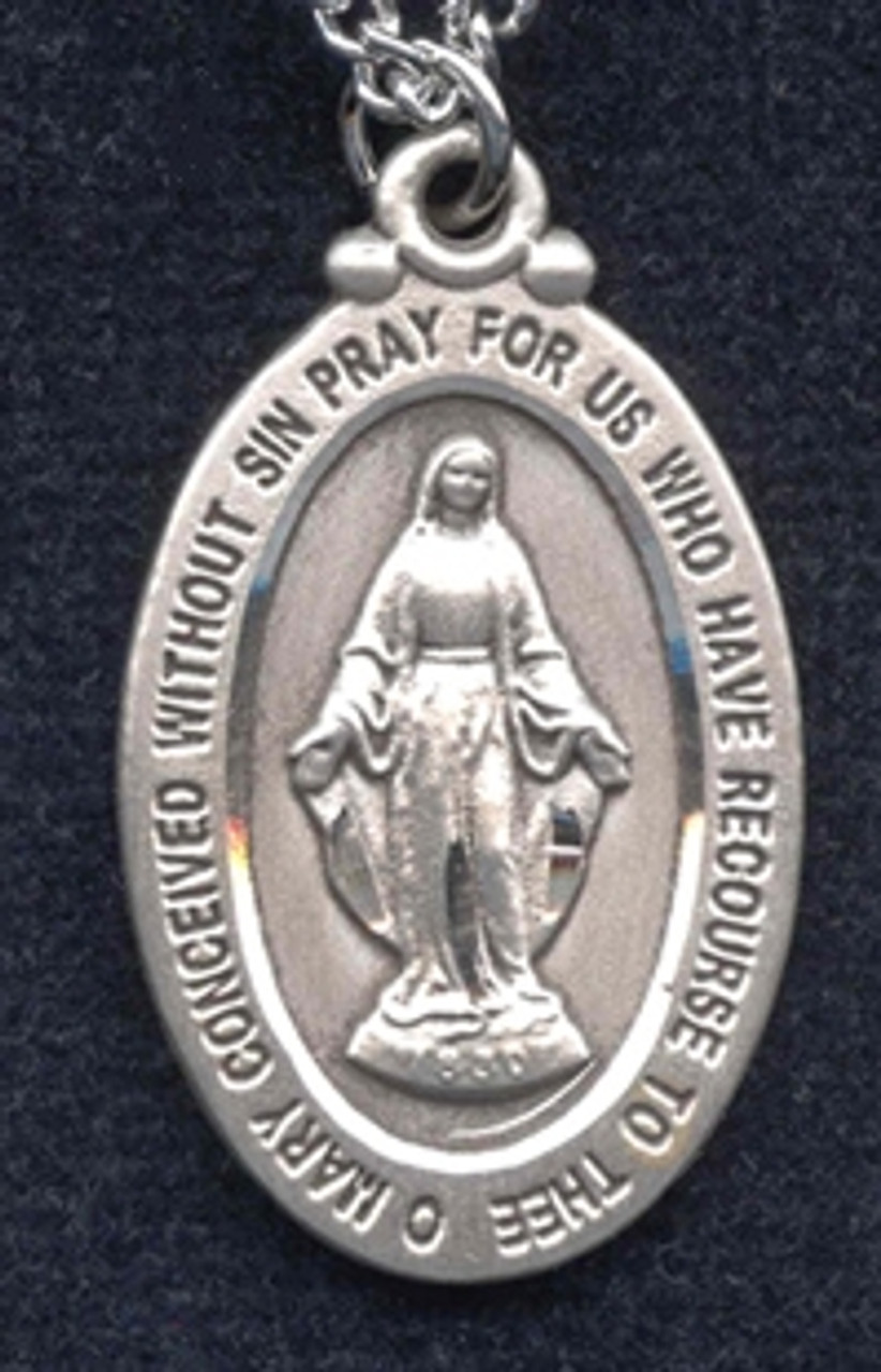 Sisters of Carmel: French Miraculous Medal - Sterling Silver